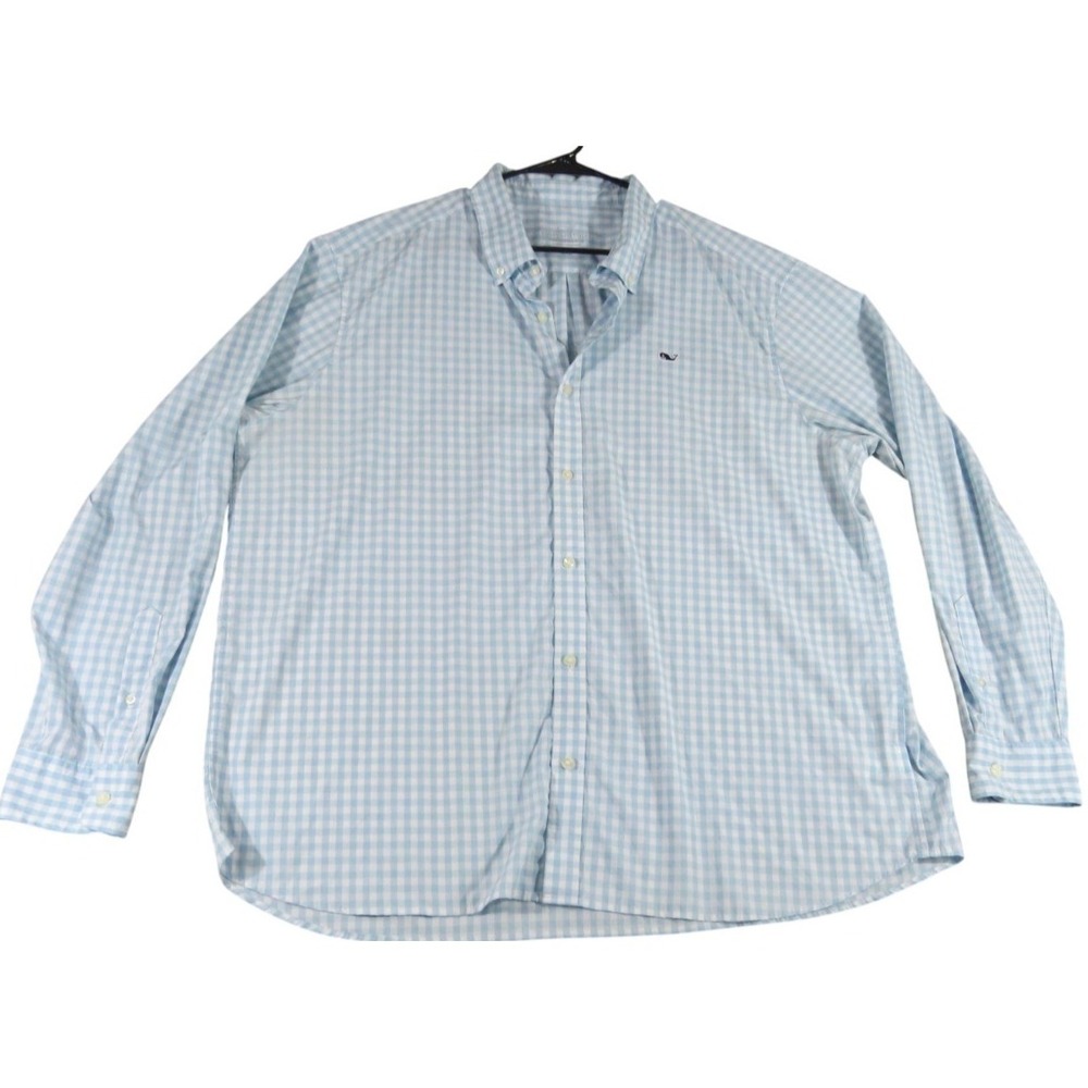 Vineyard Vines Shirt Men 2XL On The Go Performance Gingham Tucker Button Down